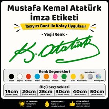 Sb Store Atatürk Imza Sticker Etiket - Yeşil Renk