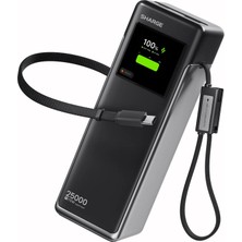 Sharge Hypertower 170W 25000 Mah Dahili Kablolu Akıllı Ekranlı Powerbank Taşınabilir Hızlı Şarj Cihazı