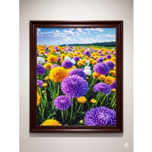 Liva Craft Elmas Mozaik Tablo, 50X40CM Çiçek Tarlası Boncuk Yapıştırma Kiti
