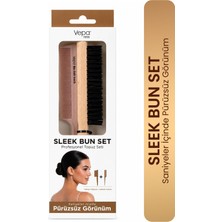 Vepa Sleek Bun Set, Profesyonel Topuz Fırçası, Krepe Tarak