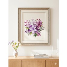 Liva Craft Elmas Mozaik Tablo, 30X40 Yapraklı Mor Çiçek Boncuk Yapıştırma Kiti