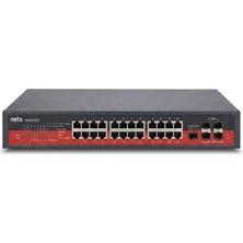 Nets Shop NS1000-24TP4G4S 24 Port Gigabit Poe Switch (320W + 4 Gigabit Uplink + 4 Sfp Fiber) Yönetilemez
