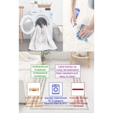 Mortapi Modern Çizgili Oval Dijital Baskılı Kaymaz Taban Yıkanabilir Halı Salon Oturma Odası Antre Hol Halıs