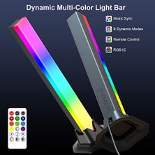 Trendy Pazars Velted Rgb Işık Çubuğu, Müzik Senkronizasyonu Rgb Ic LED Işık Barları, USB Powered Ortam Aydınlatması, Uzaktan Kumanda Renk Değiştirme Oyun Tv Arka Işığı, Pc Odası Monitör Masası Için 8 Dinamik Mod