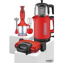 Empressco Goldmaster Açelya Kırmızı Elektrikli Mutfak Çeyiz Seti 3 Lü Evlilik Paketi - Fiyatı, Yorumları