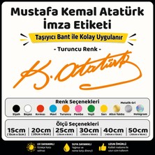 Sb Store Atatürk Imza Sticker Etiket - Turuncu Renk
