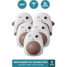 Muvicado Doğal Catnipli Yenilebilir Dönen Kedi Nanesi Otu Oyun Topu Top Oyuncak Kedi Yalama Topu 5 Adet