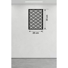Mey Ithalat® Geometrik Kafes Desenli Ahşap Duvar Tablosu - 25X35 cm Lazer Kesim Dekoratif Pano