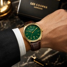 Lee Cooper Erkek Kol Saati Deri Kordon Yeşil Kadran Günlük Kullanıma Uygun 5 Atm