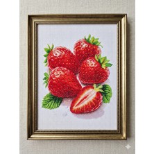 Liva Craft Elmas Mozaik Tablo,30x40cm Çilekler Boncuk Yapıştırma Kiti