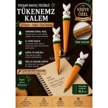 Kalemhane Kişiye Özel El Oyma Işçilik Özel Yapım Tükenmez Kalem Tavşan Figürlü