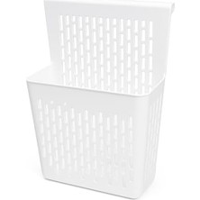 Trendy Pazars Asmalı Dolap Düzenleyici – Askılı Çok Amaçlı Plastik Organizer Sepet | Mutfak, Banyo, Dolap ve Ofis Için Pratik Düzenleyici Kutusu (255X110X325 Mm, Beyaz)