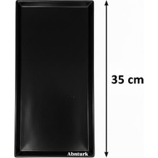 Abnturk 5 Adet Siyah Renk Sunum Tepsisi 35X18 cm Kırılmaz Ultra Dayanıklı Servis Tabağı