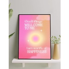 Trendy Pazars Radiant Wishes, Işıltılı Dilekler Manifest, Olumlama, Mantra, Spiritüel, Meditasyon Çerçeveli Tablo