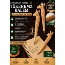 Kalemhane Kişiye Özel El Oyma Işçilik Özel Yapım Tükenmez Kalem Zürafa Figürlü