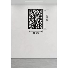 Mey Ithalat® Soyut Ağaç Dalları Ahşap Duvar Tablosu - 25X35 cm Lazer Kesim Dekoratif Pano