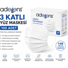 Adellens Yüz Maskesi 3 Katlı 100'LÜ-TEKLİ PAKET