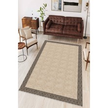 Mortapi Modern Çerçeveli Dijital Baskılı Yıkanabilir Salon Halısı Oturma Odası Mutfak Halısı Yolluk