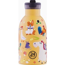 24 Bottles Clima Bottle Paslanmaz Çelik Termos 330 ml Turuncu Renkli Farm Friends Tasarımı