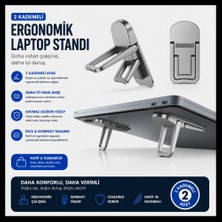 Tg Tek-İş Global 2 Kademeli Ergonomik Laptop Standı – Katlanabilir Metal Notebook Yükseltici ve Kaymaz Laptop Ayağı