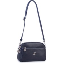 Nas Bag Kadın Günlük Sade Şık Çok Gözlü Çapraz Çanta (23X14 Cm) Lacivert Lopez