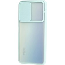 Uravas Store Vivo Y53S Kılıf Palm Buzlu Kamera Sürgülü Silikon - Turkuaz