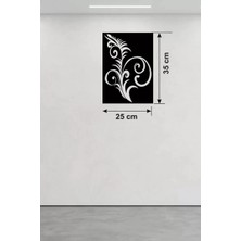 Mey Ithalat® Geleneksel Çiçek Desenli Ahşap Duvar Tablosu - 25X35 cm Lazer Kesim Dekoratif Pano