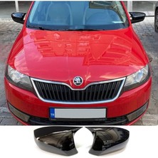Ekolmaks Scoda Rapid Batman Yarasa Ayna Kapağı Piano Black / 2015-2017 (Sinyalli)