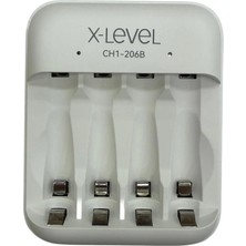X-Level CH1-206B 4 Yuvalı LED Göstergeli Aa / Aaa Pil Şarj Cihazı