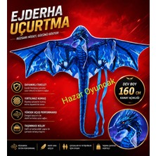 Hepsilazım Dragon Oyuncak Uçurtma Büyük Ejderha Alev Desenli 1.55X1.82CM Kolay Uçan