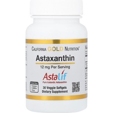 California Gold Nutrition Astaxanthin, Astalif® Pure Icelandic Astaksantin, Astalif® Saf Izlanda  Biologically Active 99%   Microalgae Haematococcus Pluvialis Supports Brain, Eye, Skin, Heart, And Joint Health*