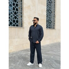 Peerless Store Kendinden Desenli Seul Kumaş Gömlek & Pantolon Takım