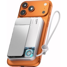 Sharge Icemag 3 Soğutucu Fanlı Standlı 10000 Mah Qi2 25W Magsafe Uyumlu Şeffaf Powerbank, Dahili Kablolu Hızlı Şarj Cihazı