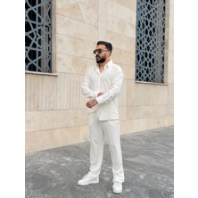 Peerless Store Kendinden Desenli Seul Kumaş Gömlek & Pantolon Takım