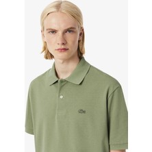 Lacoste Men's Loose Fit Kalın Pike Kumaş Polo T-Shirt Erkek Polo Yaka Tişört Yeşil