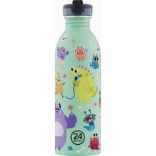 24 Bottles Kids Bottle Spooky Friends Pipetli Paslanmaz Çelik Çocuk Su Matarası 500 ml