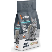 Petfan Grey&white Doğal Kokusuz Kedi Kumu 10 Lt