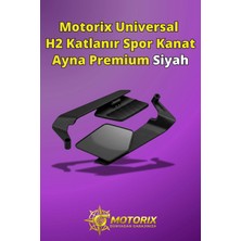 Universal H2 Katlanır Spor Kanat Ayna Premium Siyah