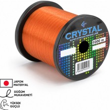 Fishack 1000 mt Bobin Misina - Crystal - Turuncu - Ekstra Güçlü - 0,40 mm