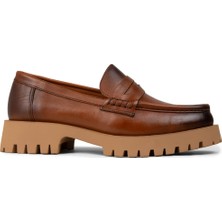 Deery Kadın Hakiki Deri Taba Rengi Loafer Ayakkabı - 02034ZTBAC02