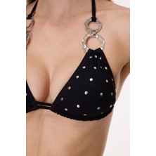 Ayyıldız 6510 Siyah Boyundan Bağlamalı Üçgen Bikini Takımı