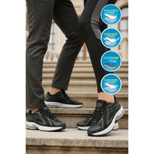 Walkway 1505 Ruth Hafızalı Taban Hafif Esnek Siyah Beyaz Unisex Spor Ayakkabı