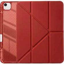 Ps iPad Air 13 Inç (M4)/(M3)/(M2) Tri Folding Standlı Kılıf - Kırmızı