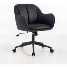 Adore Mobilya Milano Çalışma Koltuğu Siyah S.deri 60X80-88X62 cm