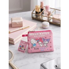 Gifi Kuromi & Hello Kitty Lisanslı Deri Para Çantası Cüzdan 10,5x8,5 cm