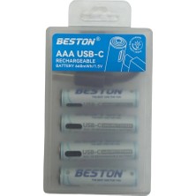 Beston Aaa (Ince Kalem) Type-C Şarj Edilebilir Li-Ion Pil 1.5V 660MWH - 2'li Set