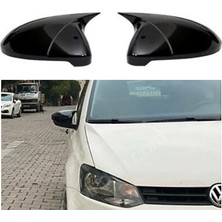 Ekolmaks Volkswagen Polo Mk5 Batman Yarasa Ayna Kapağı Piano Black / 2009-2017