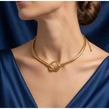 Nish Point Düğüm Model Lüks Choker Kolye