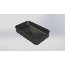 Turkuaz Seramik Turkuaz Cerastyle Hera Tezgahüstü Mat Siyah Lavabo 50*36 cm
