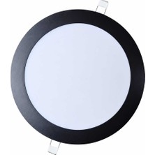 Lampist Siyah Çerçeveli Slim Sıva Altı Panel LED 18W 22 cm Beyaz Işık